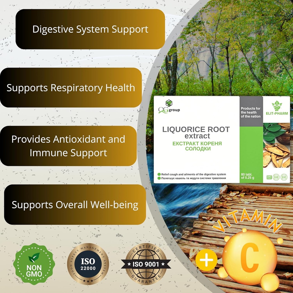 QG group Pure Licorice Root Extract (80 Tablets - 200mg Each) Dietary Supplement for Digestive and Immune Health Support. Liquorice Root Supplement for Men & Women 4