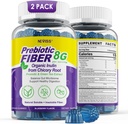 Fiber Gummies for Adults 8g (Inulin, Psyllium Husk, FOS More) with Probiotics, Green Tea Extract, Sugar Free Plant Based Fiber Supplement Blend for Digestive Health, Regularity, Non-GMO, Vegan, 120Cts 2
