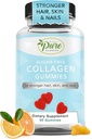 Pure By Nature Collagen Gummies for Women & Men, Sugar-Free Collagen Gummy for Natural Collagen Production, Hair, Skin & Nails Support, Pectin Supplements Chews (60 Count) 2