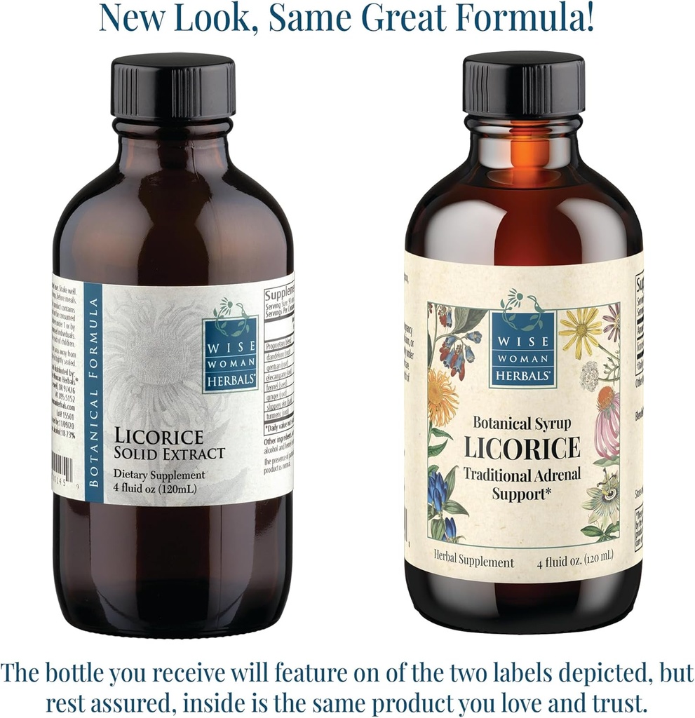 Wise Woman Herbals Licorice Botanical Syrup (Formerly Solid Extract) 4:1, Alcohol-Free, Digestive Comfort, Adrenal Balance, Immune, Respiratory & Healthy Inflammatory Response Support, 4 Fl Oz 3