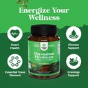 Chromium Picolinate 200mcg Mineral Supplements - Natural Chromium Supplement for Sugar Balance Muscle Growth Brain Booster Heart Health - Natural Pre Workout for Men and Women 5