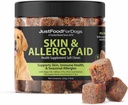 JustFoodForDogs Skin & Allergy Care Soft Chews Supplement for Dogs, Seasonal Allergies, Itchy Skin Relief, Inflammation, Immune Support - 45 Count 2