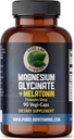 Magnesium Glycinate with Melatonin 3 mg - 90 Vegan Caps by Pure Lab Vitamins - Helps with Jet Lag and Sleep Cycles 🍁 Made in Canada 2