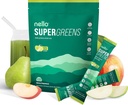 Nello Supergreens Premium Superfood Greens Drink Mix w/Chlorella, Moringa, Spinach & Broccoli + Digestive Enzymes & Probiotic Blend -Nutrient-Packed Powder Wellness (Mango Peach, 20 SRV, Travel Pack) 2