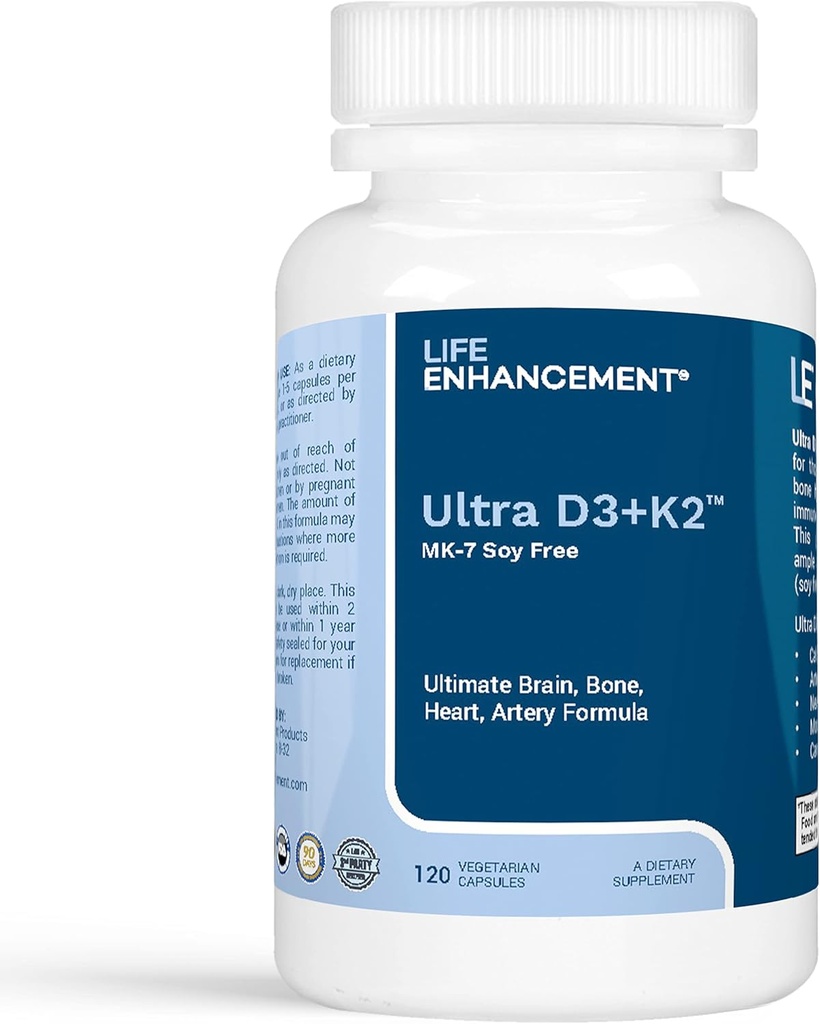 Life Enhancement Vitamin D3 K2-2000 IU with Vitamin K2 MK-7 Soy-Free - 120 Servings 2