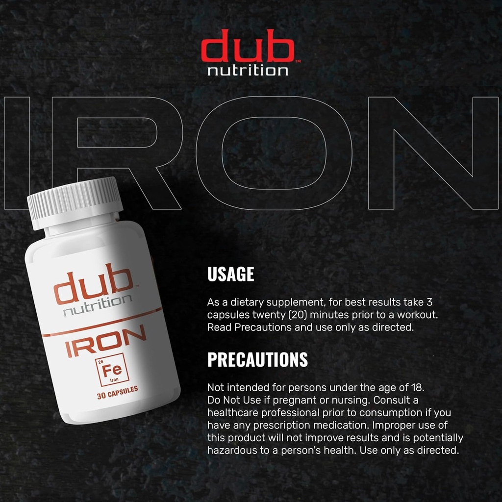 Iron - Iron Supplement, Efficient Absorption & Gentle on Stomach - No Nausea, No Synthetic Fillers - Small Clean Gelatin Capsules - Supports Daily Nutritional Needs - 30 Capsules 6
