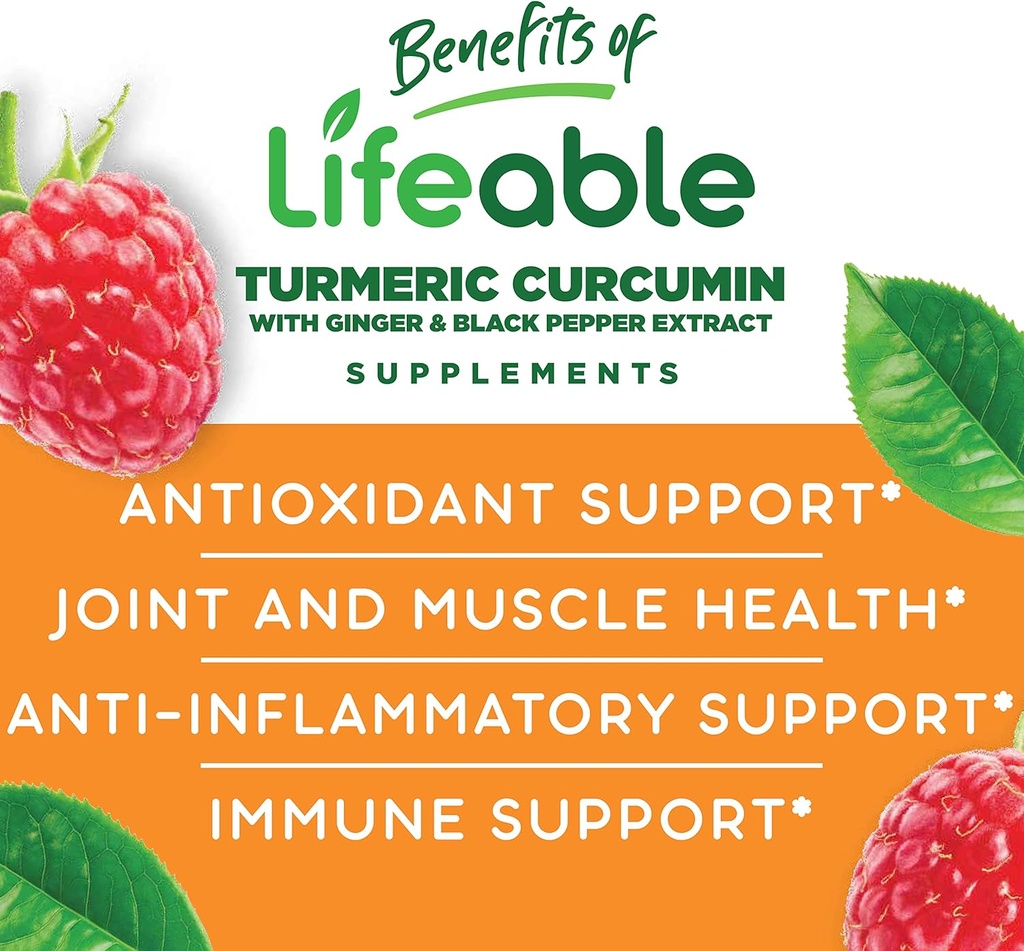 Lifeable Turmeric Curcumin Kids + Iron & Vitamin C Kids, Gummies Bundle - Great Tasting, Vitamin Supplement, Gluten Free, GMO Free, Chewable Gummy 5