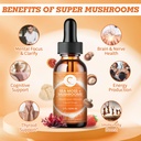 Sea Moss & Mushrooms Liquid Drops, Lions Mane Supplement with Irish Sea Moss & Cordyceps etc, Support for Memory, Focus & Clarify, Immune and Digestive Health, Non-GMO, Strawberry Flavor, 2 FL OZ 4