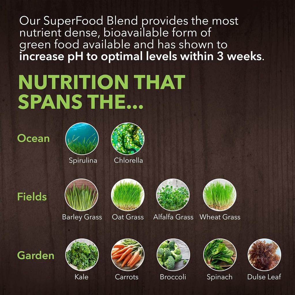 PlantFusion Alkalizing Super Greens Powder - Fermented Greens Superfood Powder Blend with Digestive Enzymes Probiotics & Prebiotic Fiber - Organic, Non-GMO, Vegan, Gluten-Free - 8.46 oz 30 Servings 5
