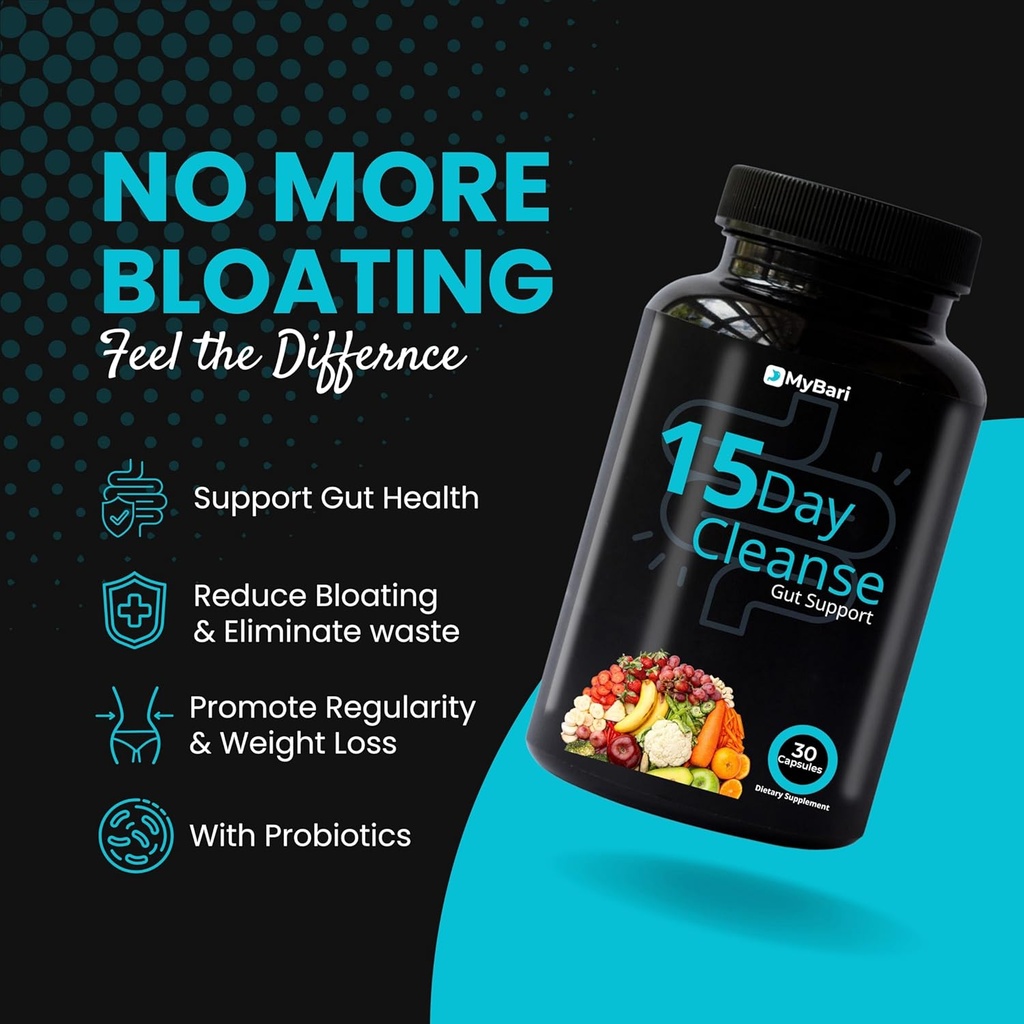 15 Day Cleanse - Gut and Colon Support - Advanced Gut Cleanse Detox for Women & Men with Senna, Cascara Sagrada & Psyllium Husk - Non-GMO - Made in USA - 30 Capsules 5