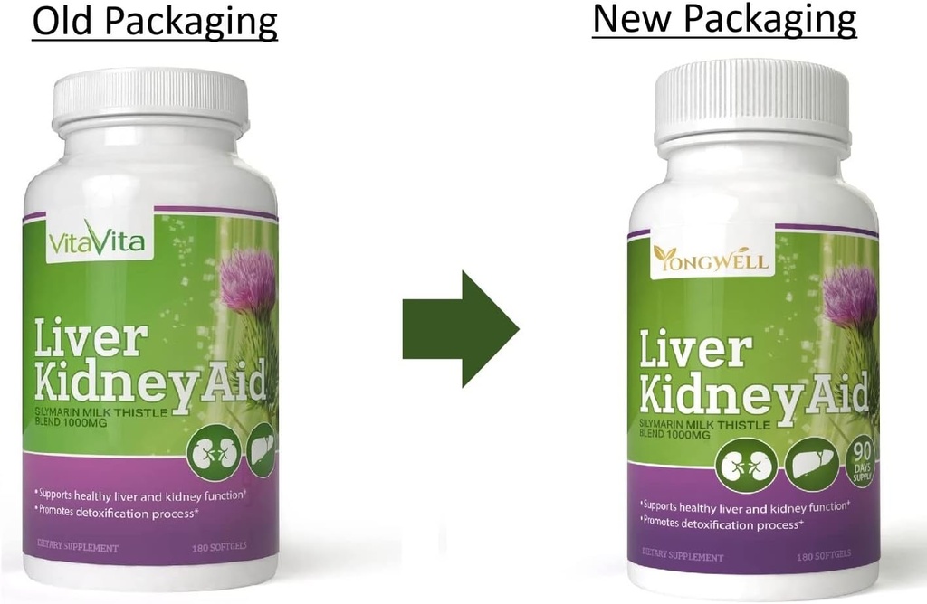 Liver Kidney Aid, Herbal Based Ingredients Supports Liver and Kidney Health, 90 Days Supply (180 Softgels) 4