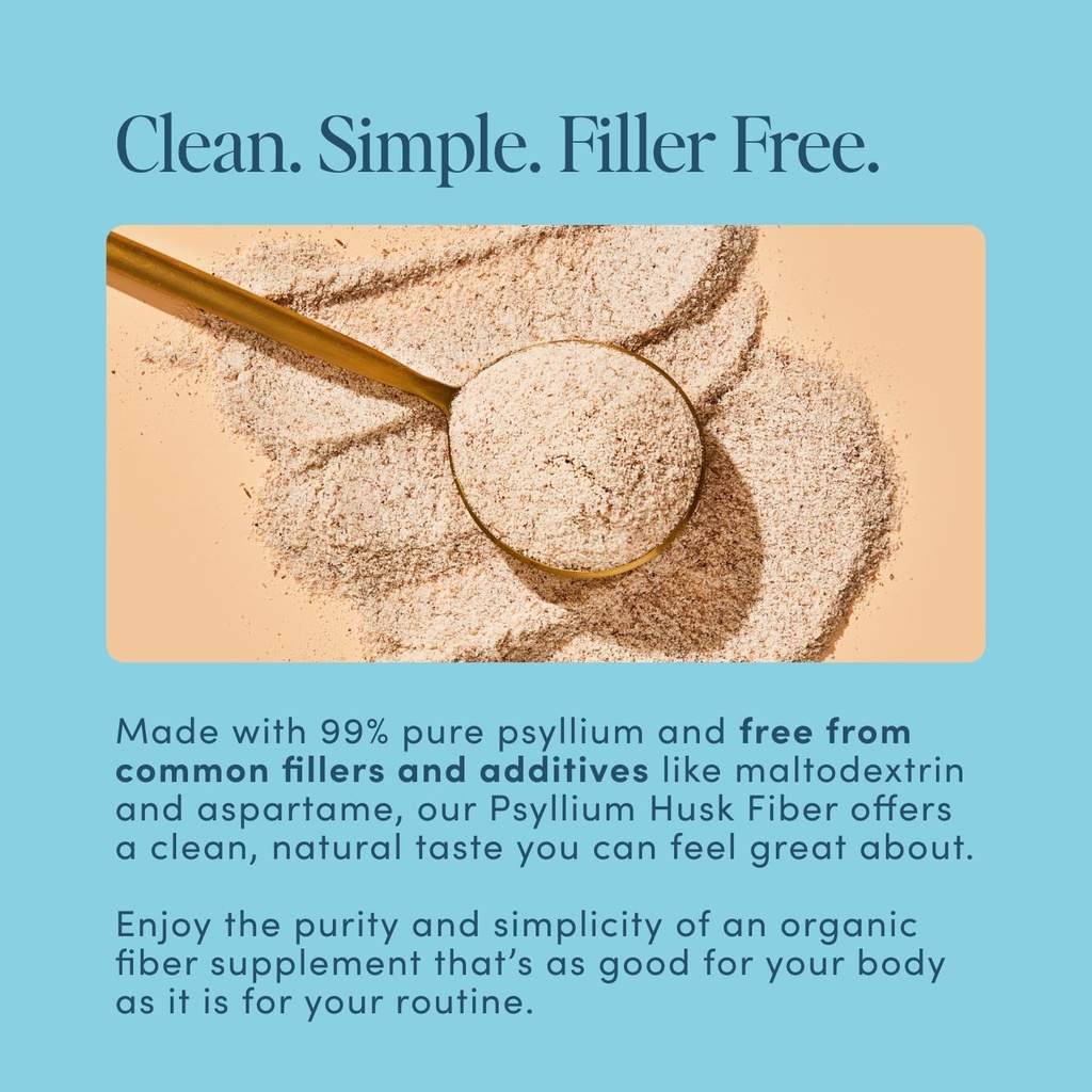 Psyllium Husk Fiber Lemonade 20 Count Travel Packs (6g Per Packet) - Psyllium Husk Powder for Digestive Health & Bloating Relief, Gluten Free, Sugar Free Prebiotic Fiber Powder, Non-GMO Supplement 5