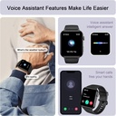 IOWODO Smart Watch for Men Women - 1.85''HD Screen with Make and Answer Calls, with AI Voice Assistant, SpO2/Heart Rate/Sleep Monitor, 100+ Sports Modes, Smartwatch for Android and iOS (2 Straps) 5