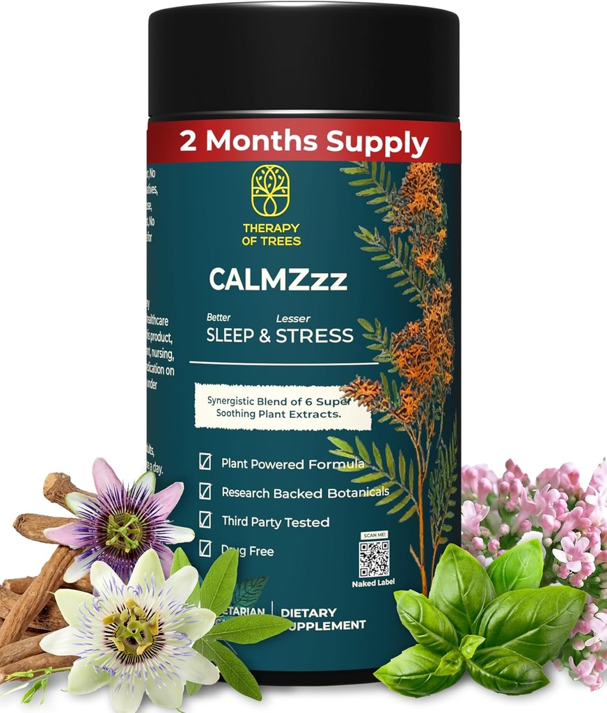 Melatonin Free Sleep Aid,100% Natural| Only Plants Nothing Else, Natural Sleep Aids for Adults, 2 Months Supply, Non-Habit Forming 2