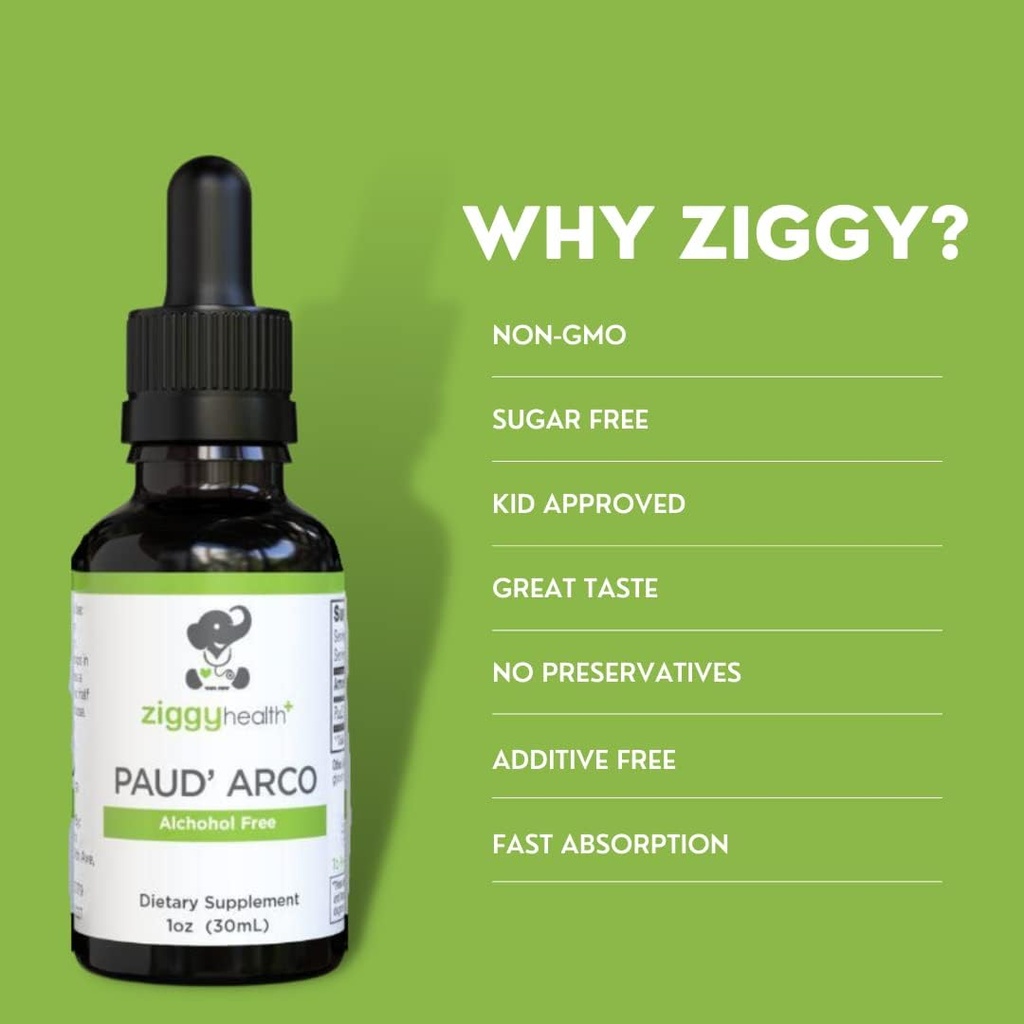 PAU D’arco Extract - Organic Liquid Tincture Drops - Alcohol-Free - for Immune Support & Gut Health, Herbal Supplement Drops, Vegan, 1oz by Ziggy Health 3