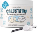 Legendairy Milk Colostrum Supplement - Premium Bovine Colostrum for Humans - 50% IgG Immunoglobulin for Immune Support & Gut Health - Energy & Muscle Recovery - Vanilla Chewable Tablets, 30 Servings 2