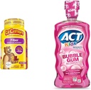 L'il Critters 90 Fiber Gummy Supplement and ACT Kids 16.9oz Anticavity Fluoride Rinse Bundle 2