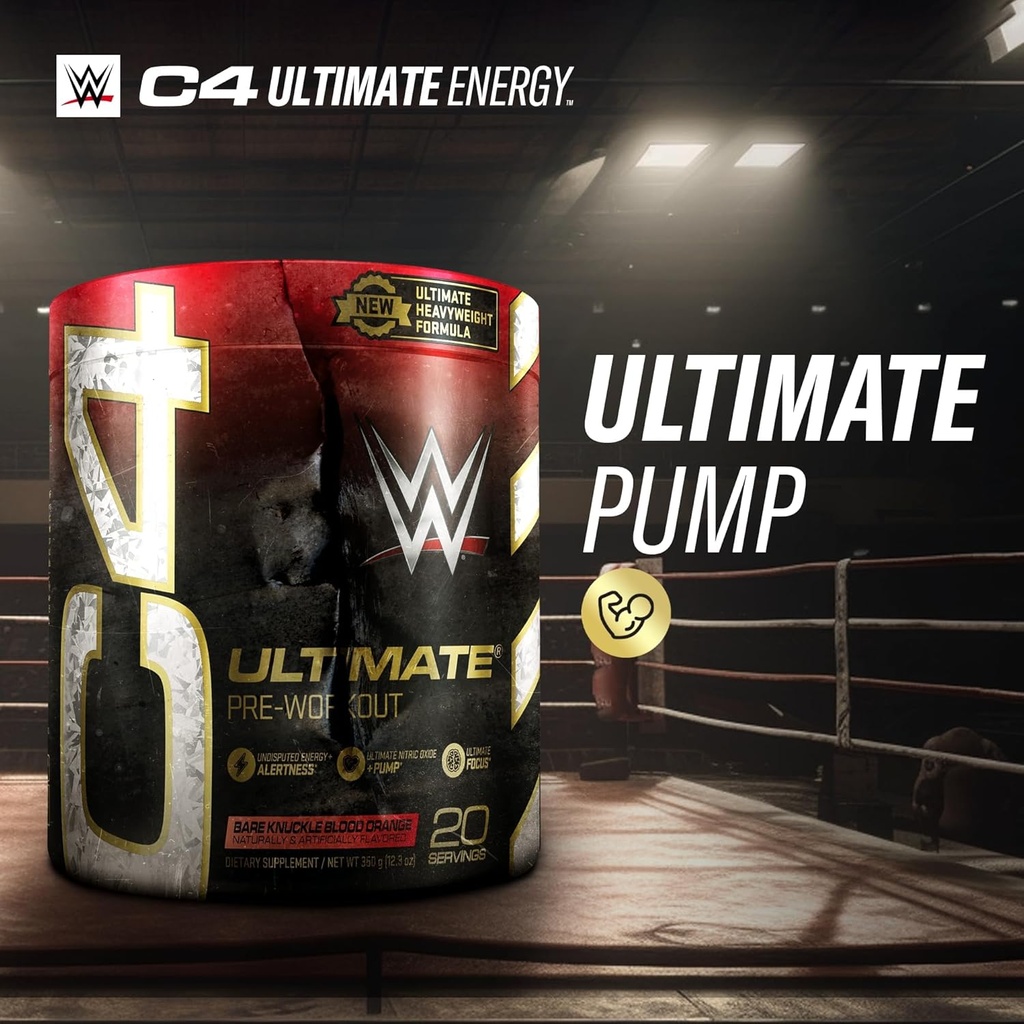 Cellucor C4 Ultimate Pre Workout Powder Bare Knuckle Blood Orange - Sugar Free Preworkout Energy Supplement for Men & Women - 300mg Caffeine + 3.2g Beta Alanine + 2 Patented Creatines - 20 Servings 5