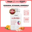 Albumin Supplement with Vitamin B Complex, Amino Acids, Egg White & Whey Protein Powder - Energy, Stamina, Immune, Wellness Support - 120 Tablets, Non-GMO, Gluten-Free 3