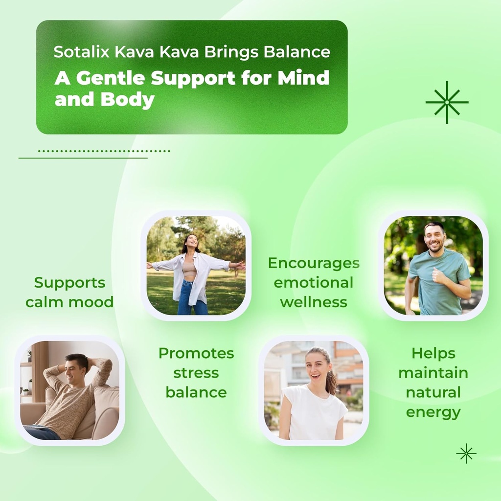 Sotalix Kava Kava Supplement with Ashwagandha Rhodiola St. John's Wort for Mood, Energy & Calming Support - USA Made & Tested (150 Count (Pack of 1)) 4