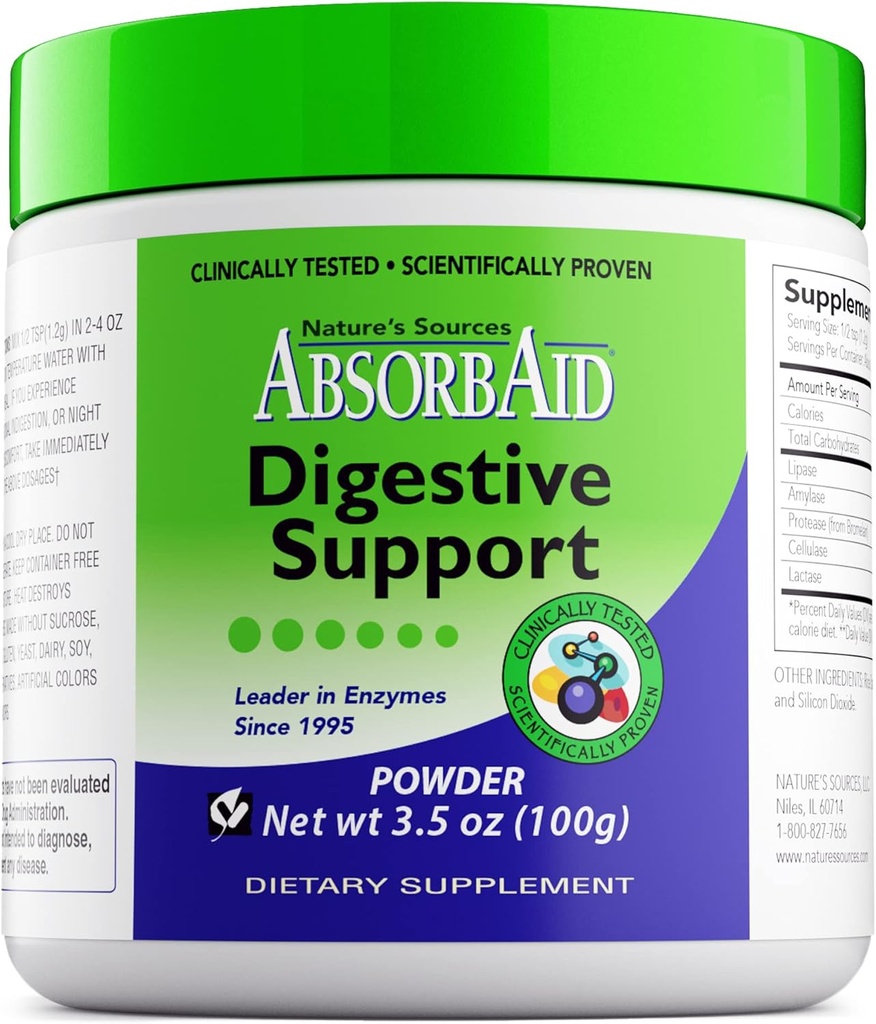 AbsorbAid Digestive Enzymes 100 Grams, Proven to Increase Vital Nutrient Absorption by up to 71% 2