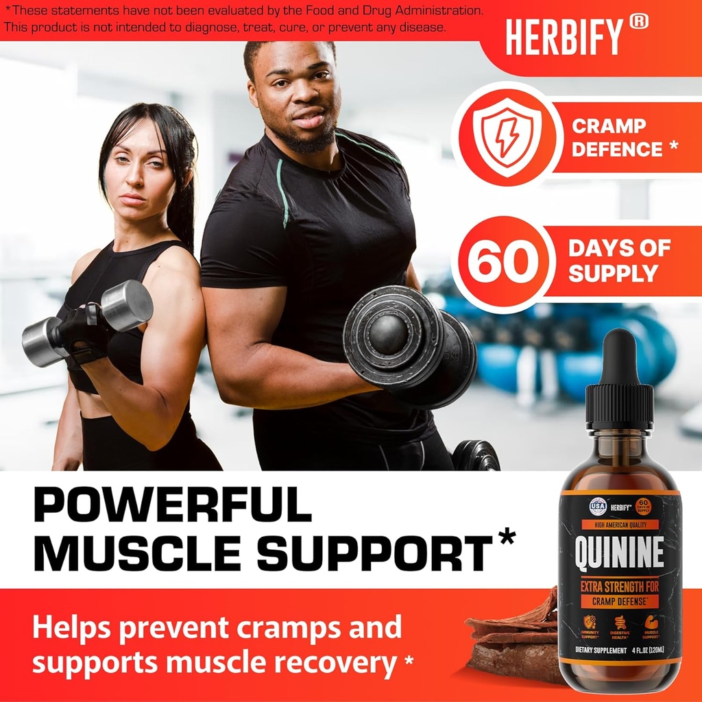 HERBIFY Quinine Tincture - Quinine Liquid Extract for Healthy Digestion - Quinine Cinchona Supplement for Better Absorption - US Made Product - for Men & Women 4oz (120ml) 3