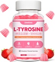 L Tyrosine Gummies, L-Tyrosine Supplement Gummies, L-Theanine Gummies with Vitamin B6 D3, Focus Gummies Support Brain, Memory, Energy, Mood for Adult & Kids, Strawberry Flavor, 60 Count 2