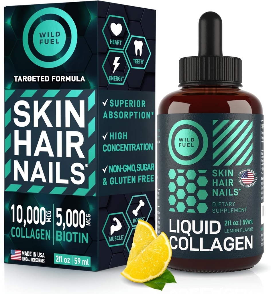 WILD FUEL Saffron Extract and Liquid Collagen with Biotin Bundle 6