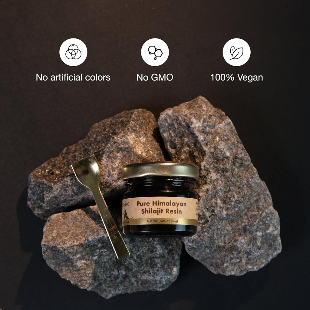 Be Bodywise Pure Himalayan Organic Shilajit Resin - Pack of 2 I Lab Tested I 100% Authentic & Natural I 75%+ Fulvic Acid & 85+ Trace Minerals | Heavy Metal Free I for Men & Women I 600 mg I 60 gm. 3