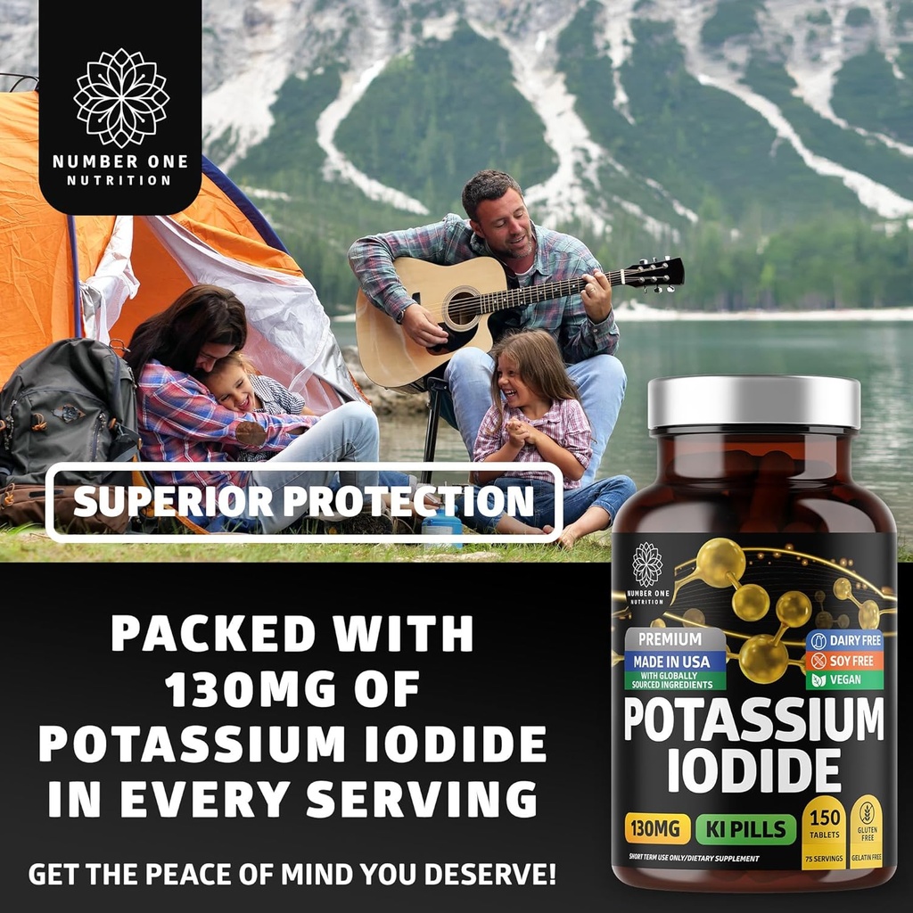 Premium Potassium Iodide Tablets, Natural KI Pills to Support Immunity, 130 mg per Serving, 150 Count 4