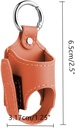 2pcs Portable Asthma Inhaler Holder，Lightweight PU Leather Protective Travel Handy Asthma Inhaler Case for Adults and Kids，Holder Only (Orange) 3