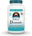 Bron Naturals Wellness D-munity, Bio-uitgelijnd Vitamine D Immune Formule, Ondersteunt optimale absorptie en gebruik* - 120 Vegetarische Capsules