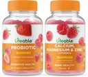 Levensvatbare Probiotica 2 Miljard CFU + Calcium, Magnesium, Zink & Vitamine D, Gummies Bundle - Grote Proeverij, Vitamine Supplement, Glutenvrij, GGO-vrij, Kauwgom