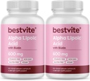 Alpha Lipoic Acid 600mg (per Capsule) with Biotin to Enhance Absorption (240 Vegetarian Capsules) (2 x 120) No Fillers - No Stearates - No Flow Agents