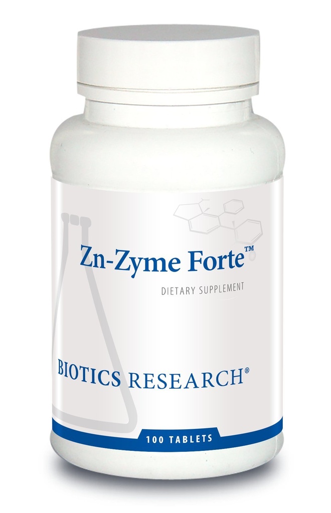 Biotics Research Zn-Zyme Forte 25 mg Zink, Immuun Systeem Ondersteuning, Optimale Cellulaire Functie, Tablet-gebaseerd met Toegevoegde antioxidanten. 100 tabletten