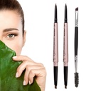 2 Pack Eyebrow Potlood, Waterproof Eyebrow Makeup met Dual Ends, Professional Brow Enhanced Kit met wenkbrauwborstel (Donker Bruin #1)