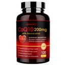 ZEBORA CoQ10-200mg met Trans-Resveratrol, PQQ & Vitamin E - Hoge Absorptie Coenzyme-Q10 met BioPerine - Krachtige Antioxidant voor Hart en Energie-Productie,120 Veggie Capsules