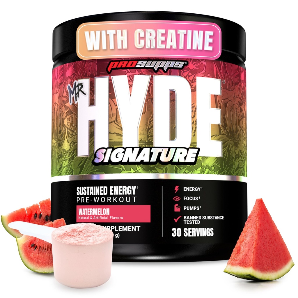 PROSUPPS de heer Hyde handtekening pre workout poeder met Creatine, Beta Alanine & Cafeïne - Performance, Energy & Endurance - Clean Fitness & Gym Supplementen voor mannen en vrouwen (Watermeloen, 30 porties)