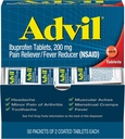 Advil Pain Reliver and Fever Reducer, Pain Relief Medicine met Ibuprofen 200mg voor hoofdpijn, rugpijn, menstruele pijn en gewrichtspijn Relief - 100 gecoate tabletten (verpakking kan variëren)