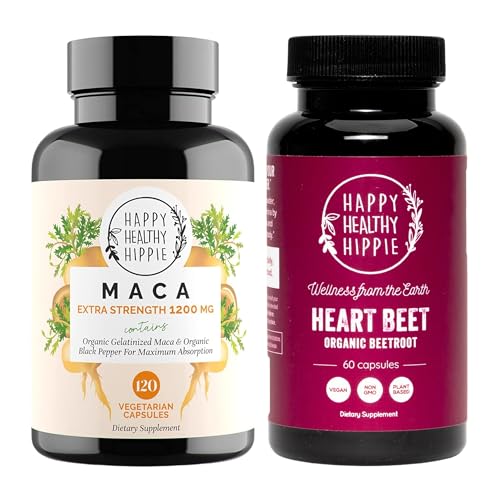 Gelukkige gezonde Hippie Beetwortel Capsules & Biologische Maca Energie Pillen & Libido Enhancer