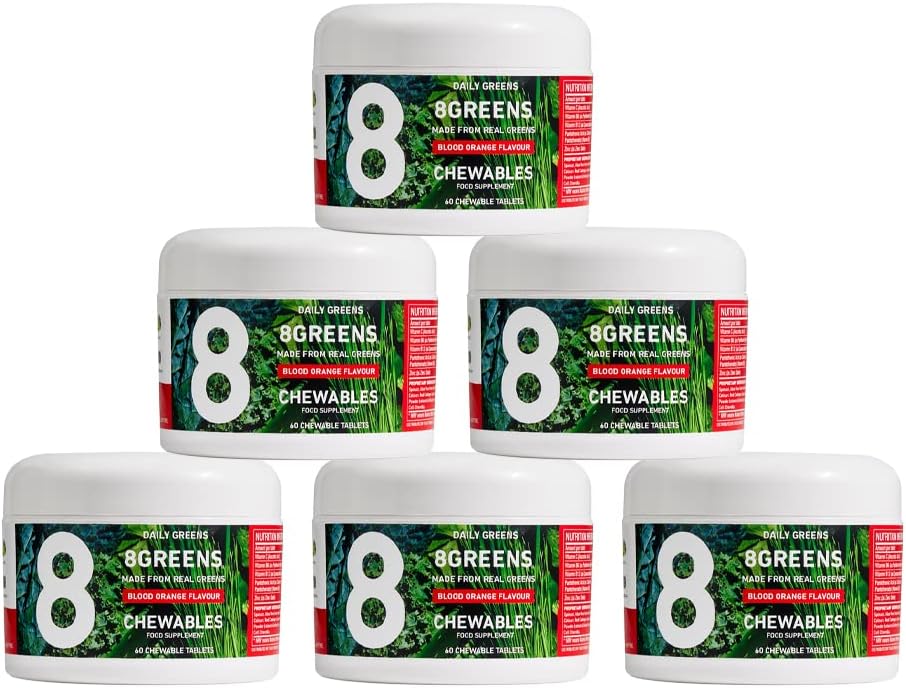 8Greens World's First Green Chewable Made from Real Greens to Support Immunity & Energy, Greens Powder (pakket van 6)