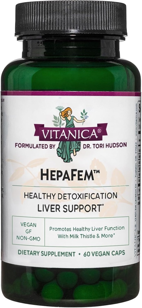 Vitanica, Hepafem, Ondersteuning voor leverreiniging, Vegan/Vegetarisch, 60 capsules