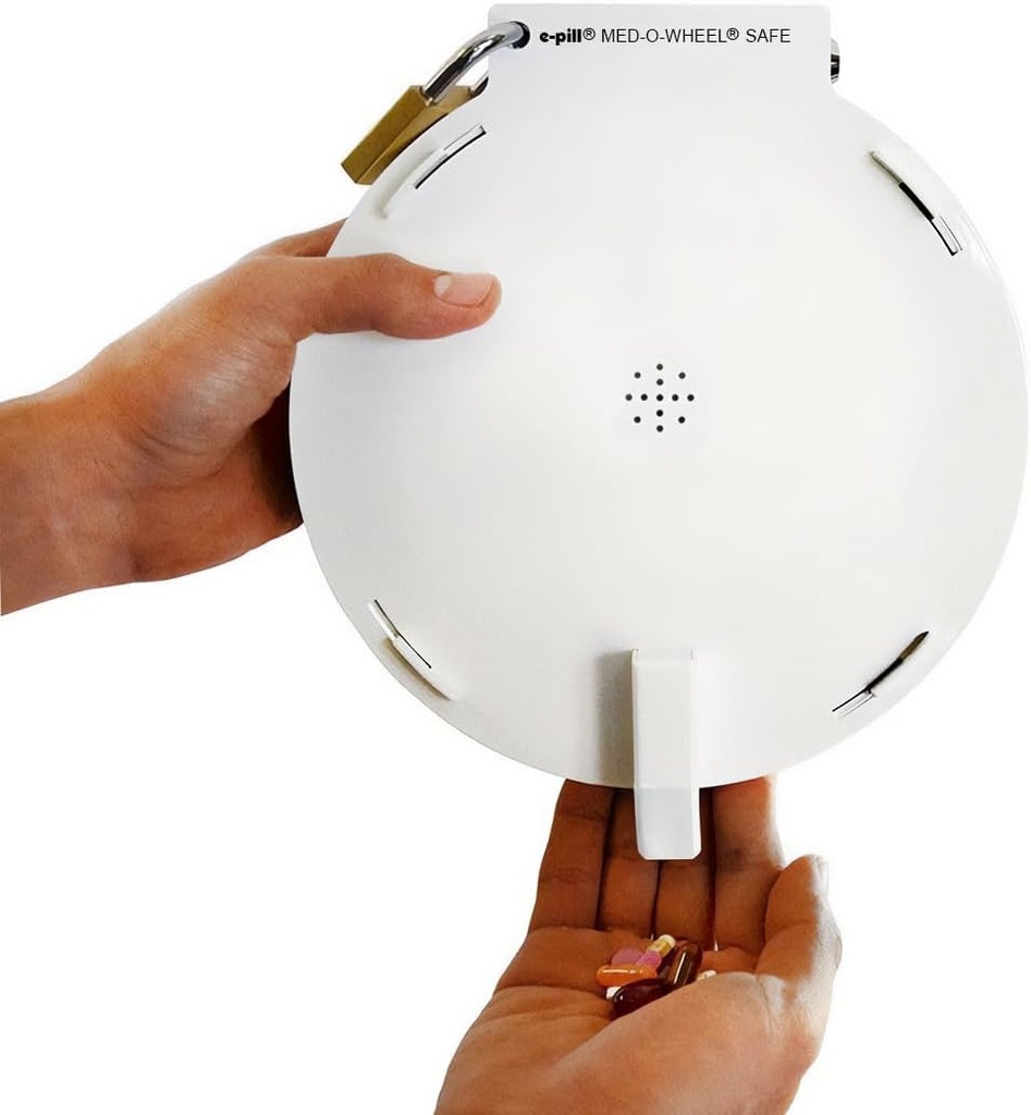 e-Pill Med-O-Wheel Safe - Hoog Tamper Resistant Automatic Pill Dispenser - metalen behuizing met 4 onafhankelijke sloten