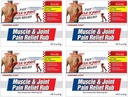 Spierpijn & gewrichtspijn Rub, snelle verlichting van lichte artritis, rugpijn, spier- en gewrichtspijn Niet-Greasy Cream, 2oz (4pk)