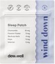 Dew Well Wind Down Slaap Patches - Melatonine Gratis kamille & Passie Bloem Patches voor natuurlijke rust Aids - Stress Strips voor Migraine Relief - Slaap Sticker & Hot Sleeper Relief - 6 Telle Clear
