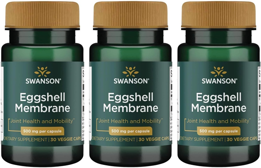 Swanson Eierschaal Membraan 500 mg 30 Veg Caps (3 Pack)