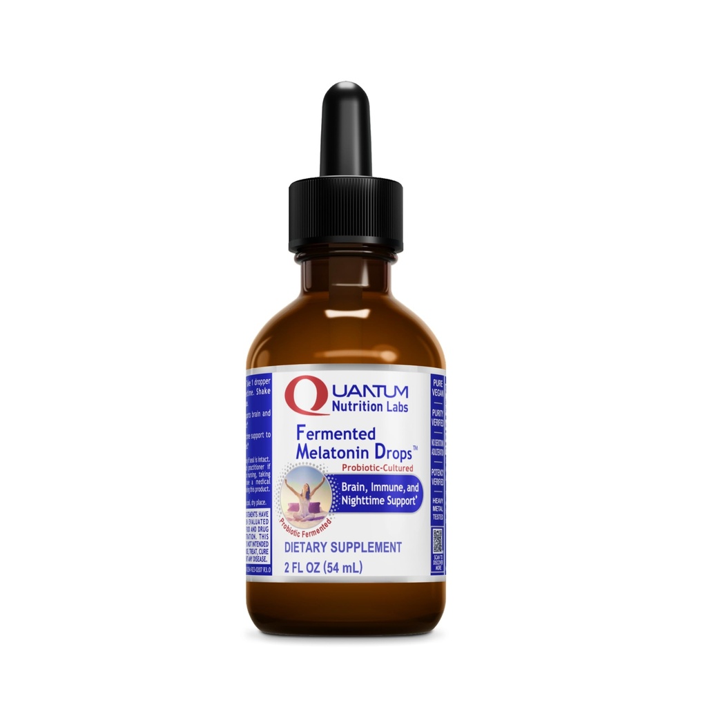 Quantum Nutrition Labs Gefermenteerde Melatonine Drops - Melatonine Liquid for Adults, Slaapondersteuning, Gemaakt met biologische ingrediënten, Vegan Friendly - 2 Fl Oz (54 Servers)