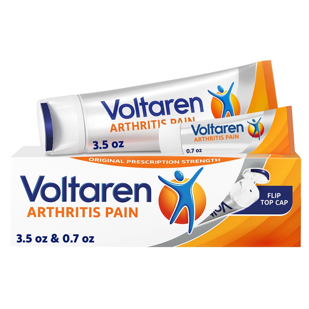 Voltaren Artritis Pijn Gel voor Krachtige Topische Artritis Pijn Verlichting met Diclofenac - NIEUW Eenvoudig Open Cap - 100 g Tube En 20 g Reisgrootte Tube