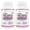 Max Absorptie USDA Biologische Melkdistel Potent 5:1 Geconcentreerd Extract (2000mg Kracht) & Biologische Dandelion Root 