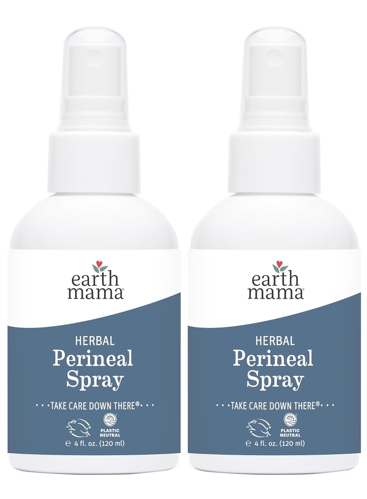 Earth Mama Herbal Perineal Spray Veilig voor de zwangerschap en postpartum herstel, Witch Hazel natuurlijke koelspray voor na de geboorte Vrouwelijke zorg Essentials, Geen Benzocaine of butaan, 4-Fl oz (2-Pack)